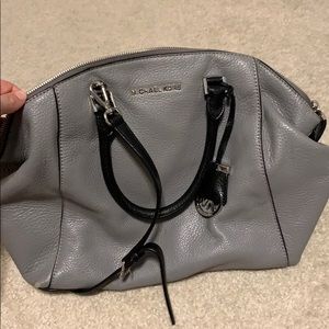 Michael Kors gray and black handbag
